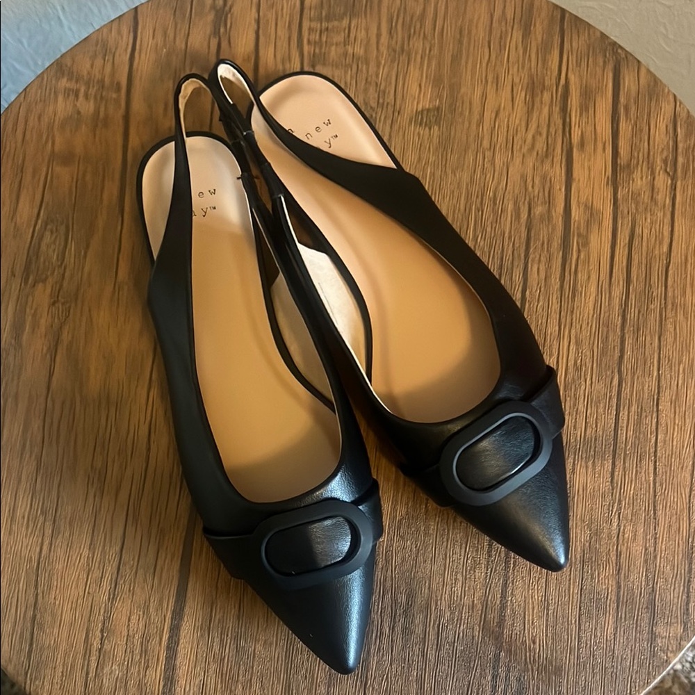 Black Slingback Flats